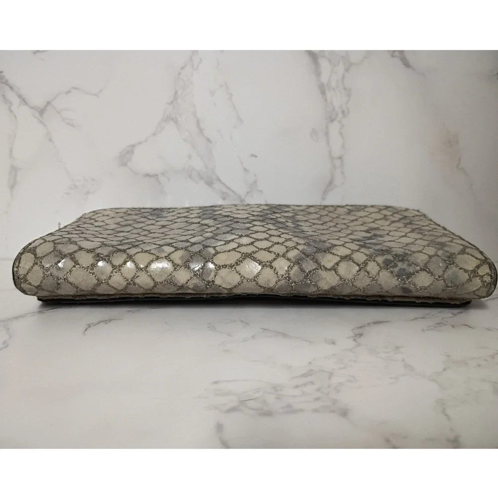 MICHAEL KORS Fulton Flap Snakeskin Leather Continental Wallet - EUC